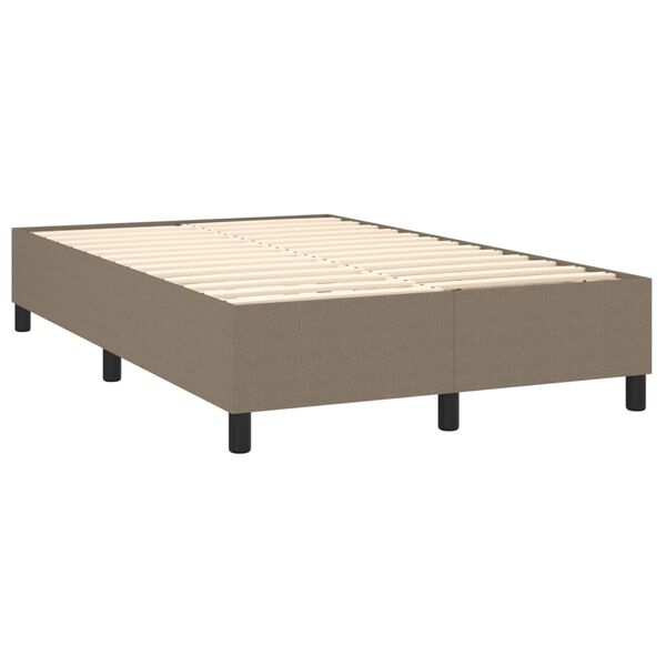 vidaXL Box spring postelja z vzmetnico taupe 120x200 cm blago