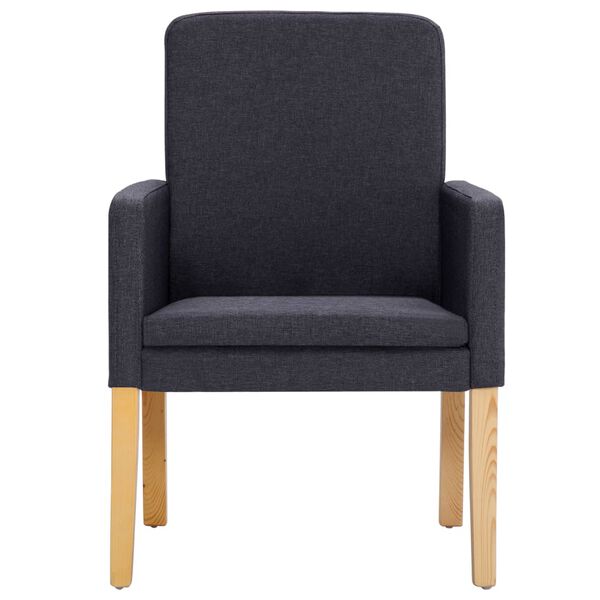 vidaXL Jedilni stoli 2 kosa temno sivo blago