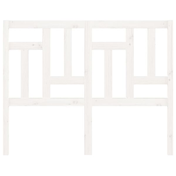 vidaXL Posteljno vzglavje belo 140,5x4x100 cm trdna borovina