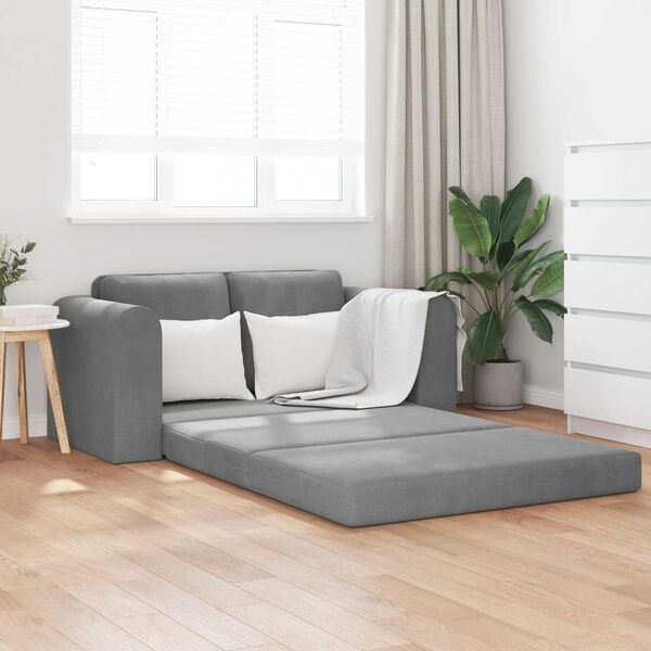 vidaXL Sofa postelja 60cm Temno siva Žamet