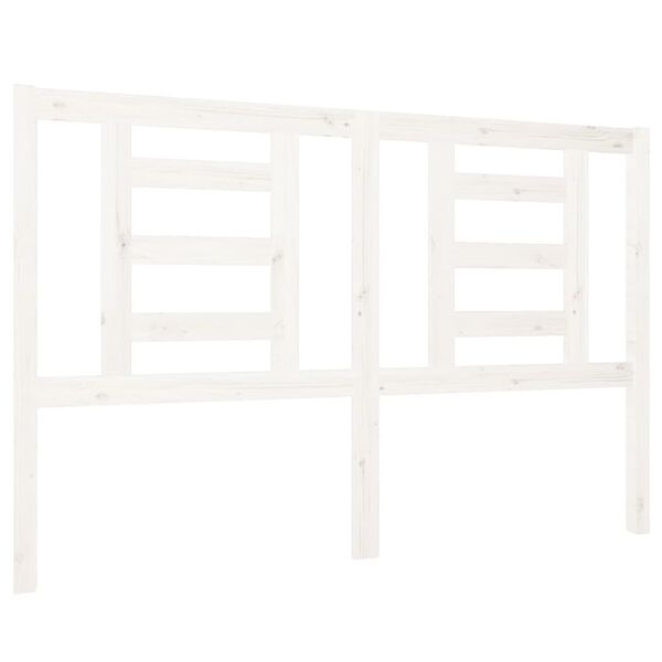vidaXL Posteljno vzglavje belo 126x4x100 cm trdna borovina