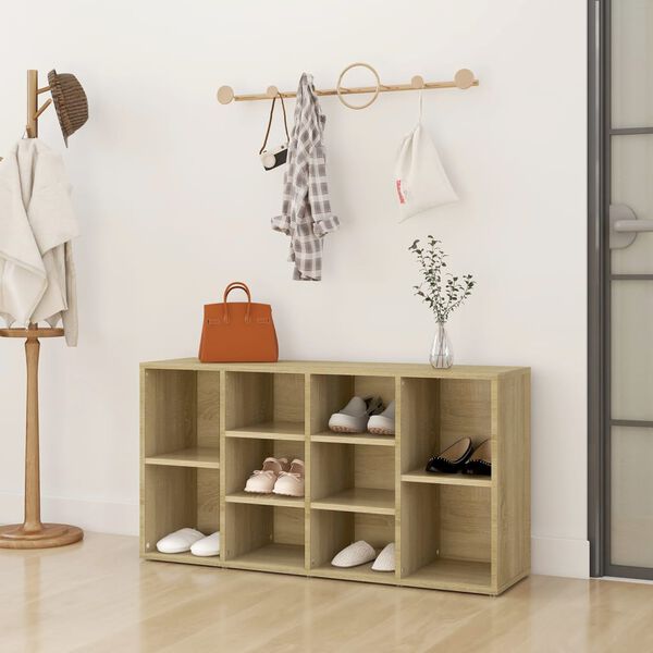 vidaXL Klop za shranjevanje čevljev sonoma hrast 103x30x55 cm