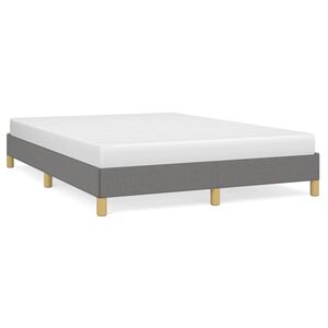 vidaXL Posteljni okvir brez vzmetnice temno siv 140x200 cm tkanina