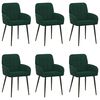 vidaXL Jedilni stoli 6 pcs Žamet Temno zelena 57 x 50 x 85 cm