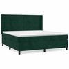 vidaXL Box spring postelja z vzmetnico temno zelena 160x200 cm žamet