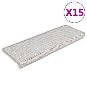 vidaXL Samolepilne preproge za stopnice sisal 15 kosov 65x21x4 cm