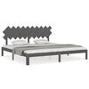 vidaXL Posteljni okvir z vzglavjem siv 200x200 cm trden les