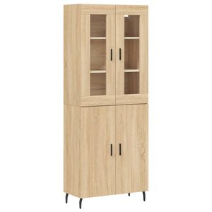 vidaXL Visoka komoda sonoma hrast 69,5x34x180 cm inženirski les