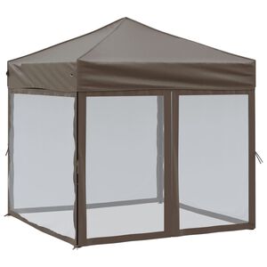 vidaXL Zložljiv vrtni &scaron;otor s stranicami taupe 2x2 m