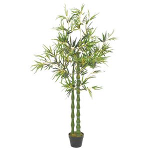 vidaXL Umetni bambus z loncem zelen 160 cm