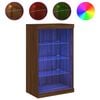 vidaXL Komoda z LED lučkami dimljen rjav hrast 60,5x37x100 cm