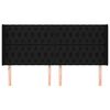 vidaXL Vzglavje z u&scaron;esi črno 183x16x118/128 cm blago