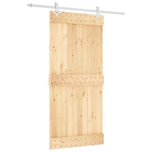 vidaXL Drsna vrata 95 x 210 cm Masiven borov les (neobdelan)