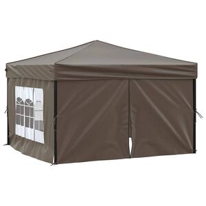 vidaXL Zložljiv vrtni &scaron;otor s stranicami taupe 3x3 m