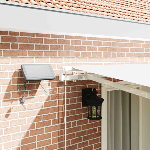 vidaXL Retraktilna tenda Bela 400 × 300 cm Tkanina in jeklo