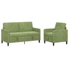 vidaXL Sofa set z shrambo 2 kos Svetlo zelena Poliester