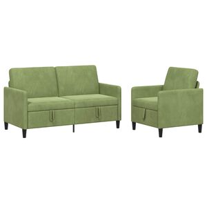 vidaXL Sofa set z shrambo 2 kos Svetlo zelena Poliester