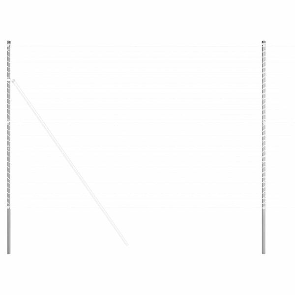 vidaXL Steber ograje. 12 pcs srebrna Jeklo s pra&scaron;nim premazom