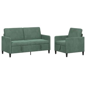 vidaXL Sofa set z shrambo 2 kos Morsko zelena Poliester