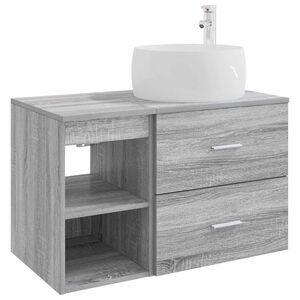 vidaXL Komplet pohi&scaron;tva za kopalnico 2 pcs Siva Sonoma Inženirski les