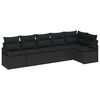 vidaXL Kavčna garnitura 6 pcs Črna poli ratan