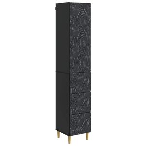 vidaXL Set omar 2 pcs Črna 33 x 34,5 x 90 cm Inženirski les