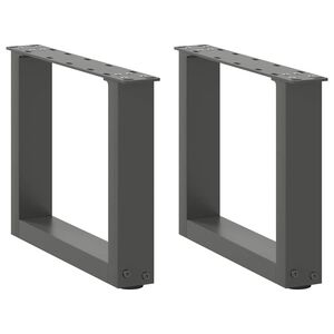 vidaXL Noge za klubsko mizico v obliki črke U 2 kosa antracit 40 x (30-31) cm jeklo