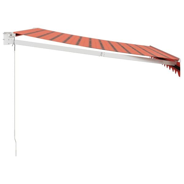 vidaXL Zložljiva tenda oranžna in rjava 3x2,5 m blago in aluminij