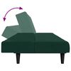vidaXL Kavč dvosed z leži&scaron;čem in stolčkom za noge temno zelen žamet