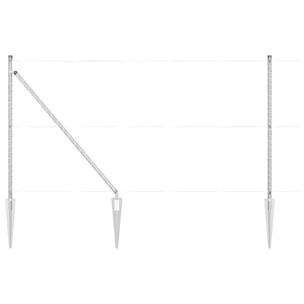 vidaXL Steber ograje. 13 pcs srebrna Jeklo