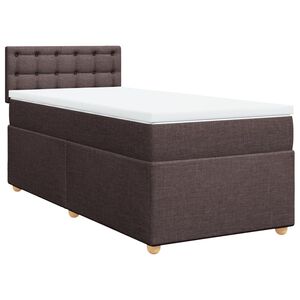 vidaXL Box spring postelja z vzmetnico temno rjava 80x200 cm blago