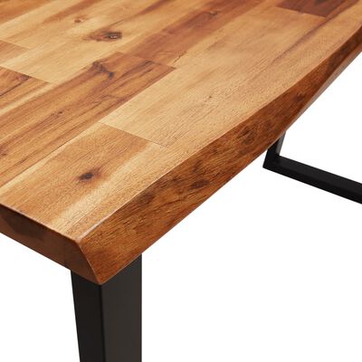 vidaXL Konzolna miza z naravnim robom 110x35x80 cm trden akacijev les