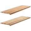 vidaXL Okenske police 2 kosa neobdelana 140x40x2 cm trdna hrastovina