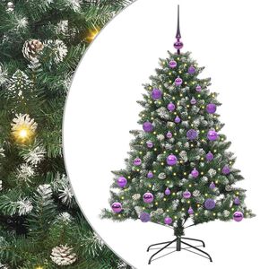 vidaXL Umestno božično drevo Zelena 120 cm PVC, plastika in jeklo