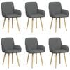 vidaXL Jedilni stoli 6 kos Blago Temno siva 56,5 x 50 x 87,5 cm