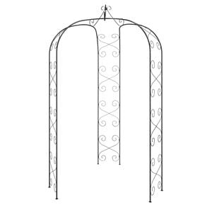 vidaXL Vrtni obok črn Ø180x255 cm jeklo