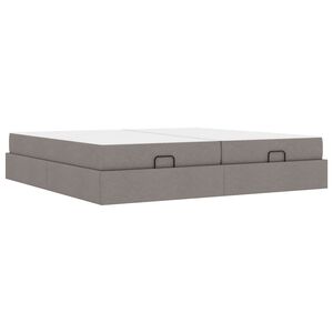 vidaXL Posteljni okvir z vzmetnico z vzmetnico 2 pcs Taupe blago