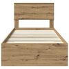 vidaXL Konstrukcija postelje Umetni hrast 90 x 200 cm Konstruiran les