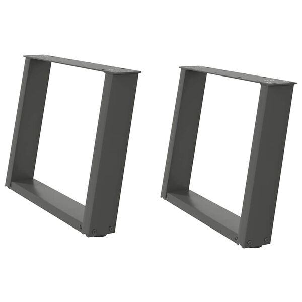 vidaXL Noge za klubsko mizico v obliki črke U 2 kosa antracitne 60 x (42-43) cm jeklo