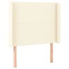 vidaXL LED posteljno vzglavje krem 103x16x118/128 cm umetno usnje