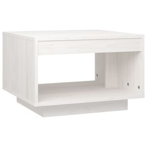 vidaXL Klubska mizica bela 50x50x33,5 cm trdna borovina