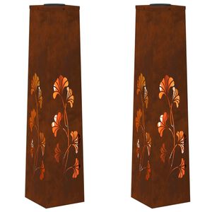 vidaXL Solarno LED svetilo za pot 2 kos Toplo bela 18 x 18 x 80 cm
