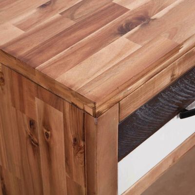vidaXL Konzolna mizica iz trdnega akacijevega lesa 86x30x75 cm