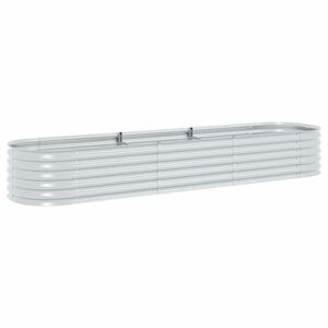 vidaXL Visoka greda 320x80x44 cm pocinkano jeklo srebrna