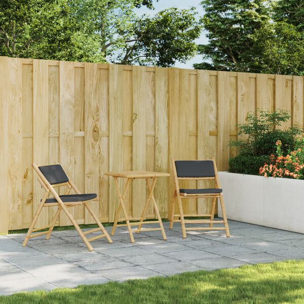 vidaXL Zložljiva vrtna miza 55x55x75 cm bambus