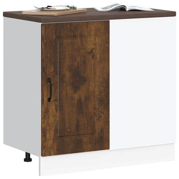 vidaXL Kuhinjska osnovna omarica Kalmar dimljen hrast inženirski les