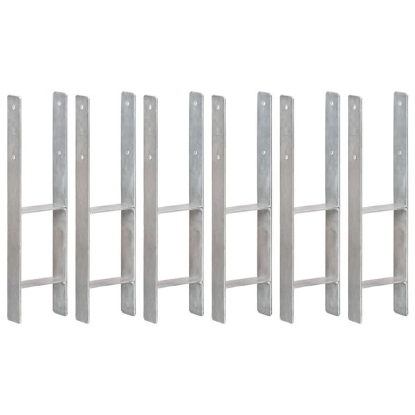 vidaXL Ograjna sidra 6 kosov srebrna 14x6x60 cm pocinkano jeklo