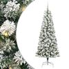 vidaXL Umetno Zložljivo Božično Drevo 300 LED Zelena in Bela 210 cm