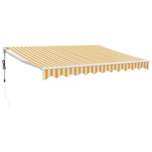 vidaXL Avtomatsko zložljiva tenda rumena in bela 3x2,5 m