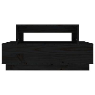 vidaXL Klubska mizica črna 80x55x40,5 cm trdna borovina